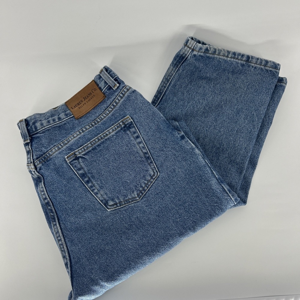 Lauren Ralph Lauren Jeans Women's 16 Blue Dungarees Denim Cotton Straight